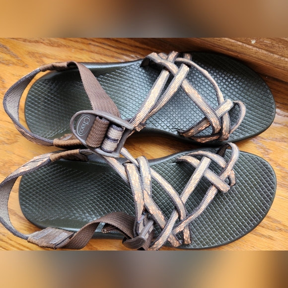 Chaco zx/2 Yampa Sandals Brown Orange Double Strap Toe Loop Women's 8 - Picture 4 of 6